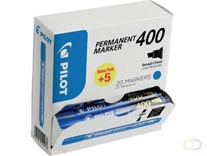 Pilot permanent marker 400, XXL doos met 15 + 5 stuks, blauw