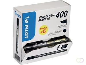 Pilot permanent marker 400, XXL doos met 15 + 5 stuks, zwart