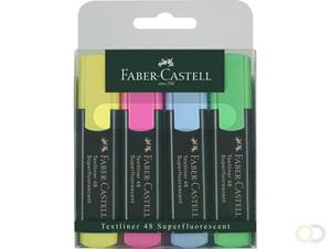 Faber Castell tekstmarker Faber-Castell 48 neon 4-delig etui