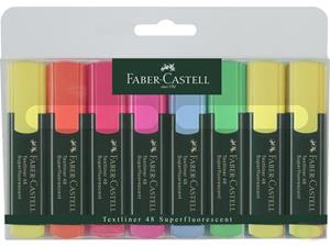 Faber-Castell Textmarker 1548 Textliner 8er Etui farbig sortiert 1-5mm Keilspitze