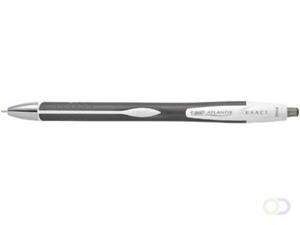 Bic Atlantis Exact balpen met kliksysteem. middelgrote punt. zwarte inkt. zwarte huls met grip (doos 12 stuks)