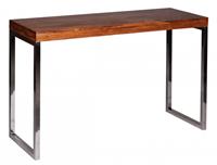 Wohnling Konsolentisch GUNA Massivholz Konsole mit Metallbeinen 120x45 cm Schreibtisch Echtholz Massiv holzfarben