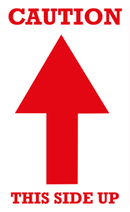 Caution label, 76,2mm x 127mm, 100 etiketten, permanent