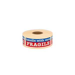Etiket "Handle with care", 25,4mm x 76,2mm, 500 etiketten, permanente