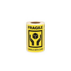 Handle with care label, 50,8mm x 76,2mm, 200 etiketten, permanent