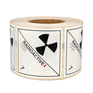 IATA 7.1 Radioactive label, 100mm x 100mm, 1.000 etiketten, core 76mm