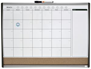 Whiteboard Duobord  58.5x43cm planning gewelfd