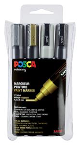 Posca Verfstift  1.8-2.5mm ass set à 4stuks