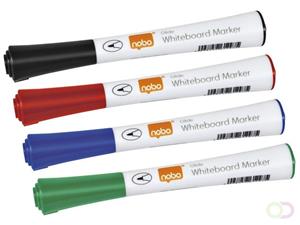 Nobo Viltstift  whiteboard Glide rond ass 1mm blister à 4st