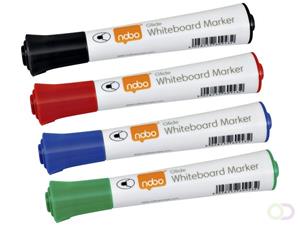 Nobo Viltstift  whiteboard Glide rond ass 3mm blister à 4st