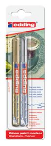 Viltstift edding 780 lakmarker rond goud/zilver 0.8mm à 2st