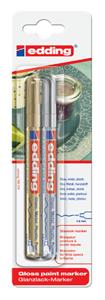 10 x Edding Glanzlack-Marker edding 780 0,8mm gold/silber