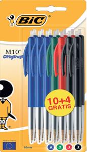 Bic Balpen  M10 assorti medium blister à 10+4 gratis