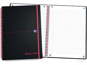 Oxford Black n,  Red Collegeblock, DIN A4, liniert, PP