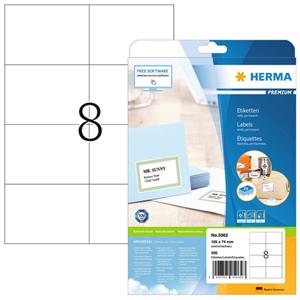 Herma Etiket  5062 105x74mm premium wit 200stuks