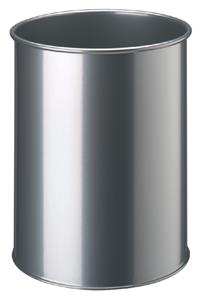 DURABLE Papierkorb METALL, rund, 15 Liter, metallic silber