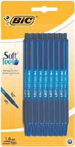 Bic Balpen  Soft Feel Clic Grip blauw medium blister à 15st