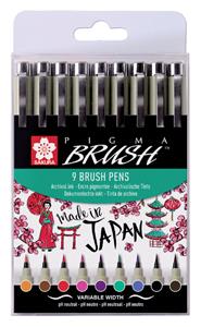 Sakura Viltift met brushpen Bruynzeel  Pigma etui à 9 kleuren