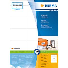 Herma PREMIUM etiketten met rechte hoeken 70x50.8 mm. 4278 (pak 1500 stuks)