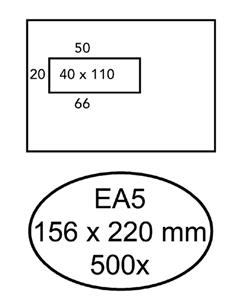 Hermes Envelop  EA5 156x220mm venster 4x11links zelfklevend 500st