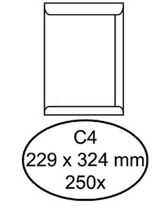 Envelop  akte C4 229x324mm wit 250stuks