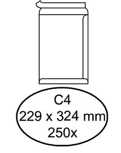 Envelop  akte C4 229x324mm zelfklevend wit 250stuks