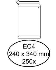 Hermes Envelop  akte EC4 240x340mm zelfklevend wit 250stuks