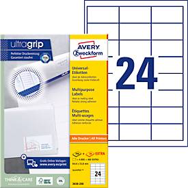 Avery Zweckform Etiket  3658 64.6x33.8mm wit 4800stuks