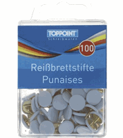 Toppoint 100 stuks witte punaises in doosje