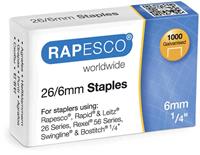 Doos met 1000 nietjes 26/6 gegalvaniseerd voor nietmachine - Rapesco