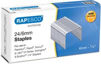 Rapesco 24/6mm (22/6) Galvanised Staples (Pack 5000)