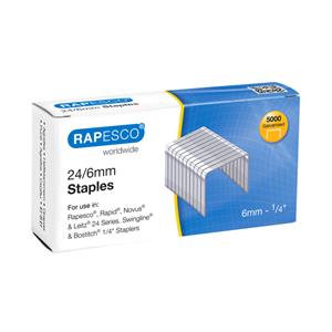 Rapesco 24/6mm (22/6) Galvanised Staples (Pack 5000)