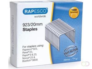 Rapesco nietjes 923/20 mm (type 23), verzinkt, doosje met 1000 nietjes