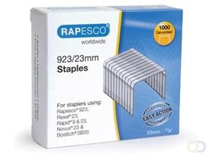 Rapesco nietjes 923/23 mm (type 23), verzinkt, doosje met 1000 nietjes