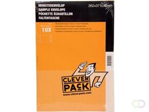 Cleverpack monsterenveloppen, ft 262 x 371 x 38 mm, met stripsluiting, crème, pak van 10 stuks