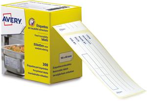 Avery etiketten voor voedselcodering, ft 98 x 40 mm, 1 rol met 300 afscheurbare etiketten in dispenser