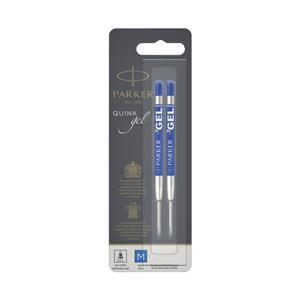 Parker Quink Gel vulling voor balpen medium, blauw, blister met 2 stuks