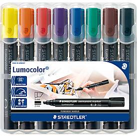 Staedtler permanent marker Lumocolor 350, doos met 8 stuks in geassorteerde kleuren