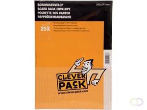 Cleverpack bordrugenveloppen, ft 262 x 371 mm, met stripsluiting, wit, pak van 25 stuks