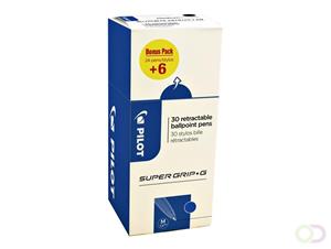 Balpen Supergrip G blauw 0.32mm valueapack à 24+6 stuks