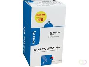 Pilot balpen Super Grip G medium met dop, value pack met 30 + 10 stuks in 3 geassorteerde kleuren