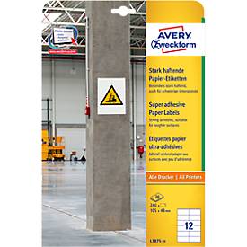 AVERY Avery Zweckform Stark haftende Papier-Etiketten, 105 x 48 mm