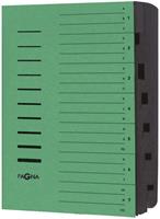 PAGNA Ordnungsmappe, DIN A4, aus Karton, 7 Fächer, grün