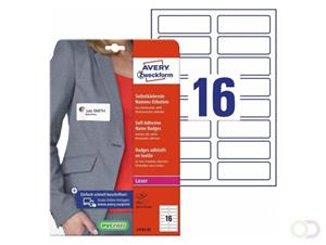 Avery Zweckform Avery-Zweckform L4783-20 Etiketten 88.9 x 31 mm Acetaatzijde Wit 320 stuk(s) Weer verwijderbaar Naametiketten, Etiketten voor naambordjes Laser, Kopie 20 vel