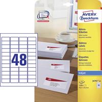 AVERY Avery Zweckform Inkjet Adress-Etiketten, 45,7 x 21,2 mm