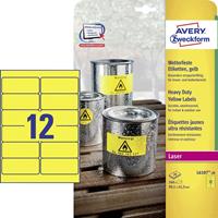 AVERY Avery Zweckform Folien-Etiketten, 99,1 x 42,3 mm, gelb