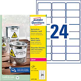 AVERY Avery Zweckform wetterfeste Etiketten, 63,5 x 33,9 mm