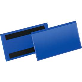 Durable magnetische labelhoes blauw, pak van 50 stuks, ft 150 x 67 mm