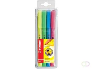 Stabilo markeerstift Flash, etui van 4 stuks in geassorteerde kleuren