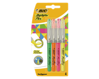 bic Markeerstift  flex ass blister à 4 kleuren